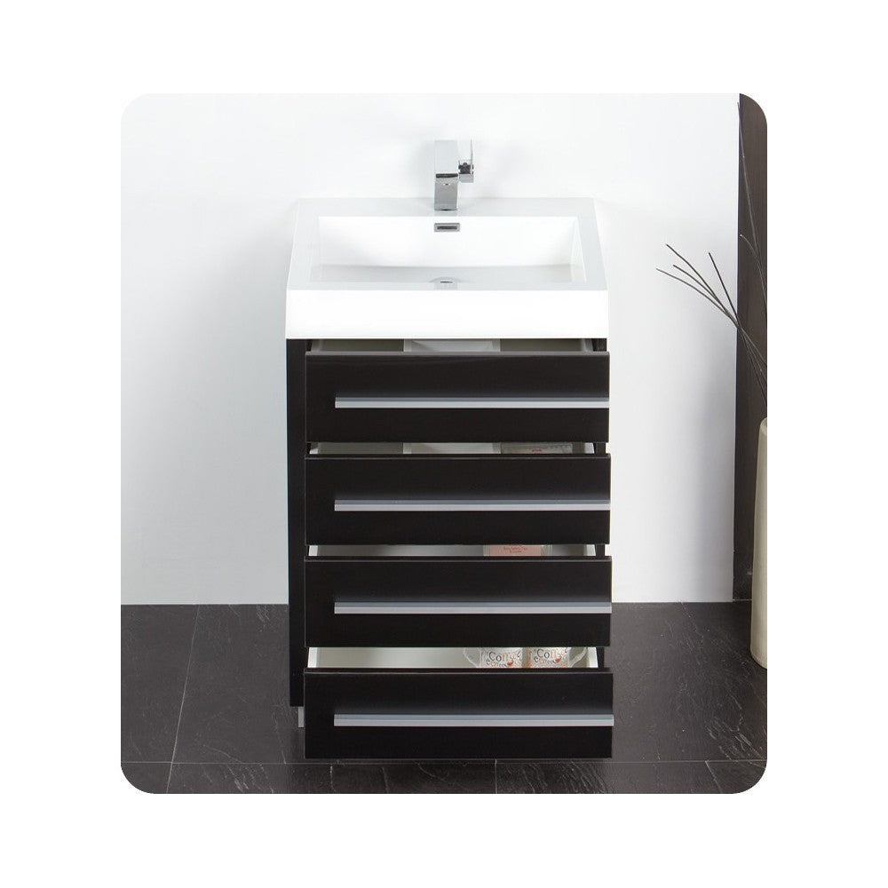 Fresca Livello 24" Black Modern Bathroom Vanity w/ Medicine Cabinet