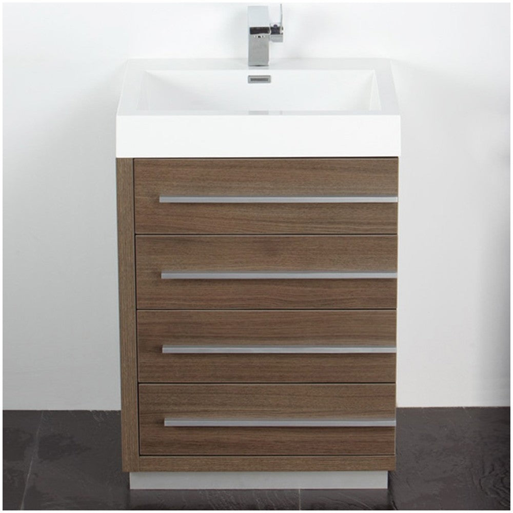 Fresca Livello 24" Gray Oak Modern Bathroom Vanity w/ Medicine Cabinet