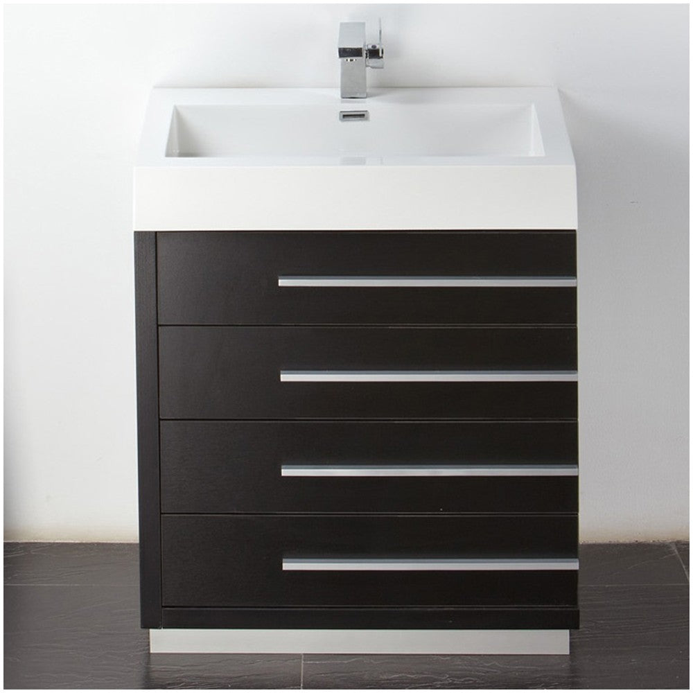 Fresca Livello 30" Black Modern Bathroom Vanity w/ Medicine Cabinet