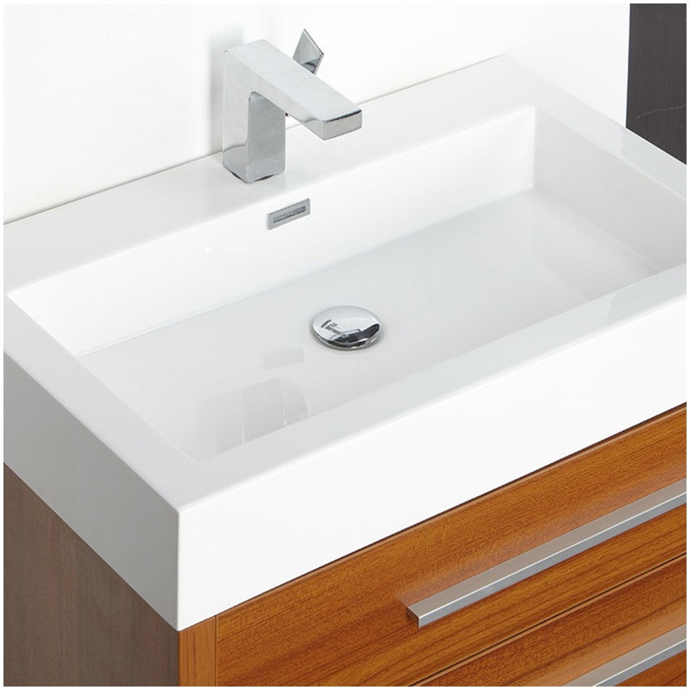 Fresca Livello 30" Teak Modern Bathroom Vanity w/ Medicine Cabinet