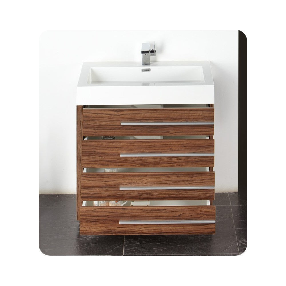 Fresca Livello 30" Walnut Modern Bathroom Vanity w/ Medicine Cabinet