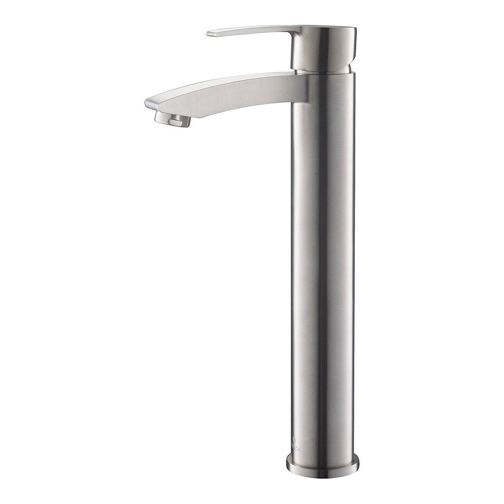 Fresca Livenza Single Hole Vessel Mount Bathroom Vanity Faucet - Brushed Nickel