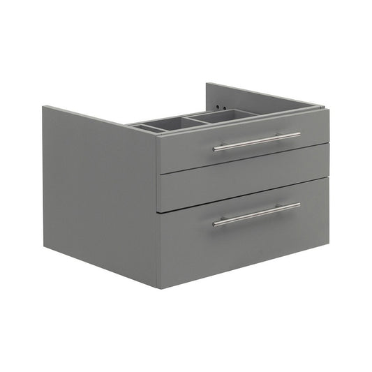 Fresca Lucera 24" Gray Wall Hung Vessel Sink Modern Bathroom Cabinet