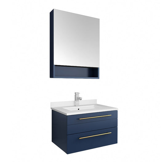 Fresca Lucera 24" Undermount Sink Bathroom Vanity w/ Medicine Cabinet