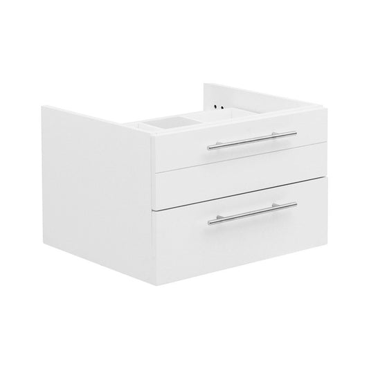 Fresca Lucera 24" White Wall Hung Vessel Sink Modern Bathroom Cabinet