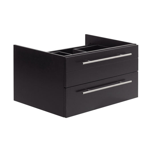 Fresca Lucera 30" Espresso Wall Hung Vessel Sink Modern Bathroom Cabinet