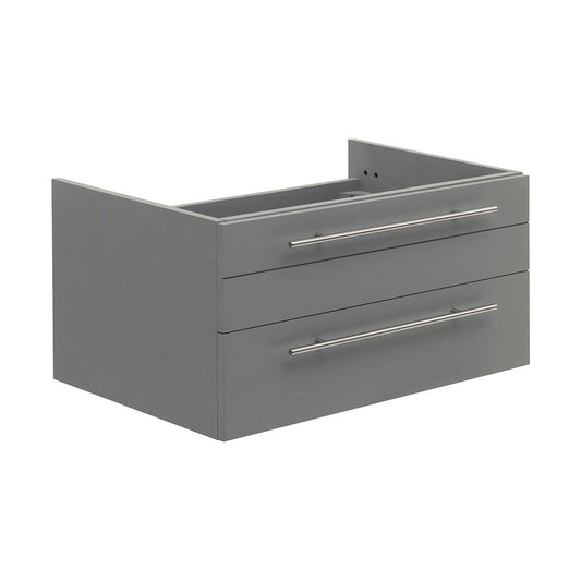 Fresca Lucera 30" Gray Wall Hung Undermount Sink Modern Bathroom Cabinet