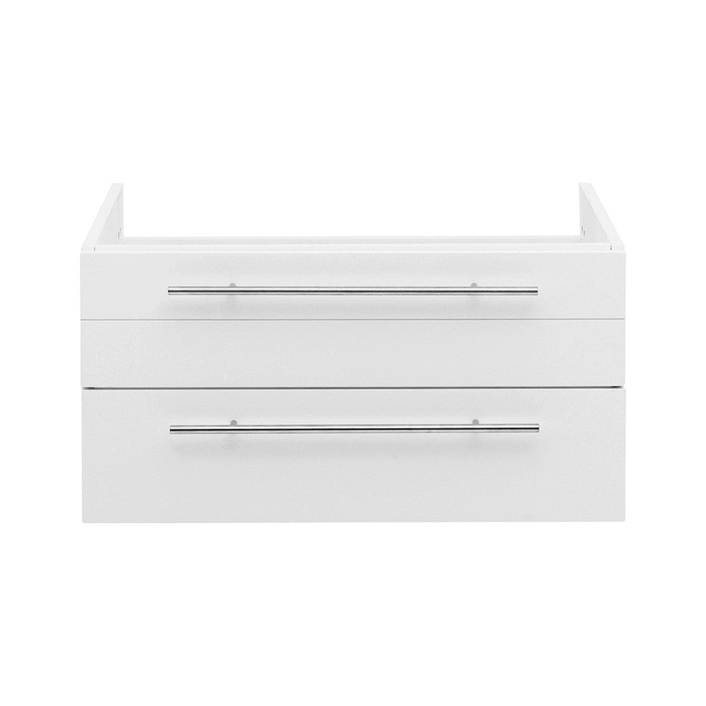 Fresca Lucera 30" White Wall Hung Undermount Sink Modern Bathroom Cabinet