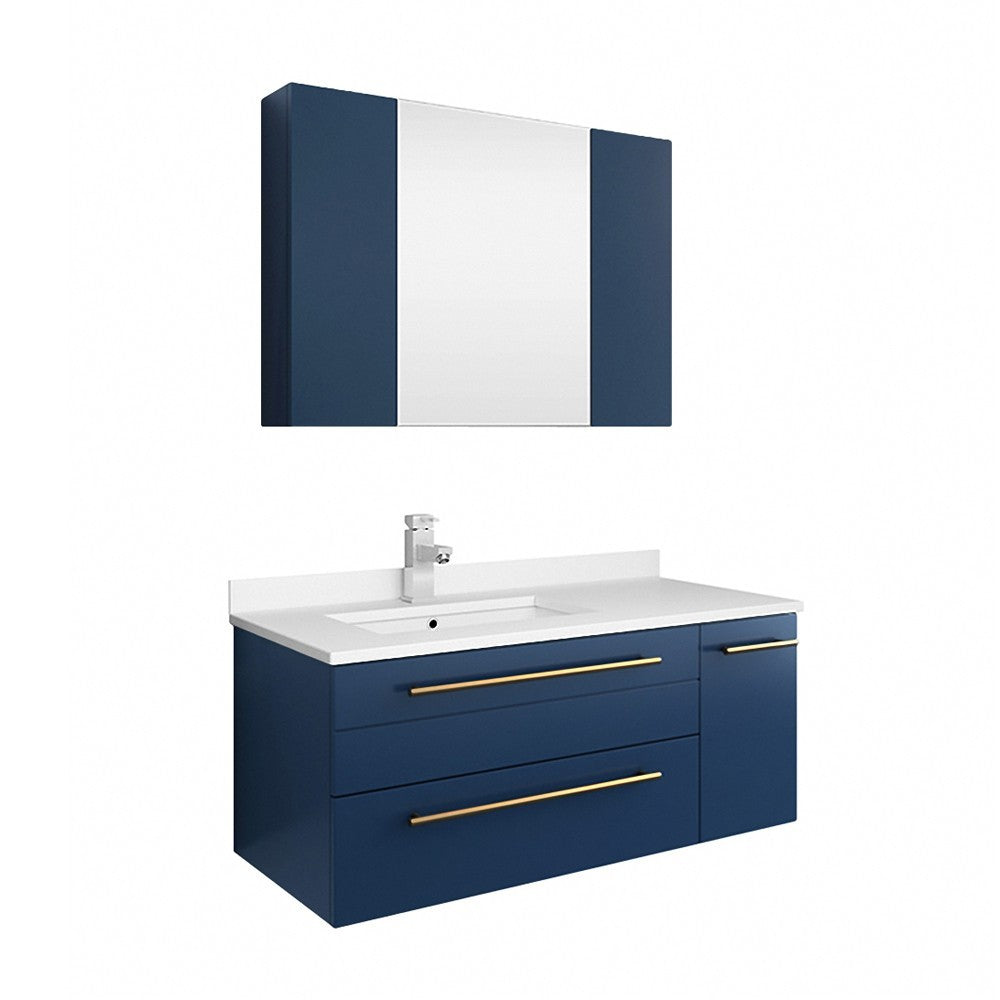 Fresca Lucera 36" Bathroom Vanity w/ Medicine Cabinet - Left Version