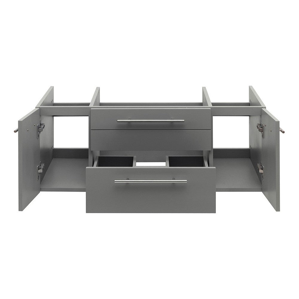 Fresca Lucera 42" Gray Wall Hung Undermount Sink Modern Bathroom Cabinet