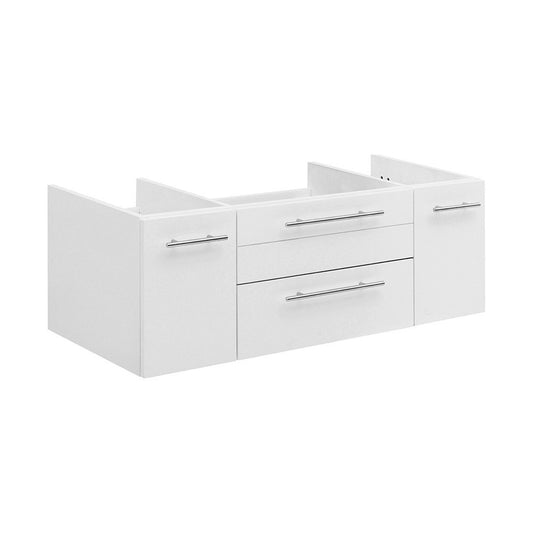 Fresca Lucera 42" White Wall Hung Undermount Sink Modern Bathroom Cabinet