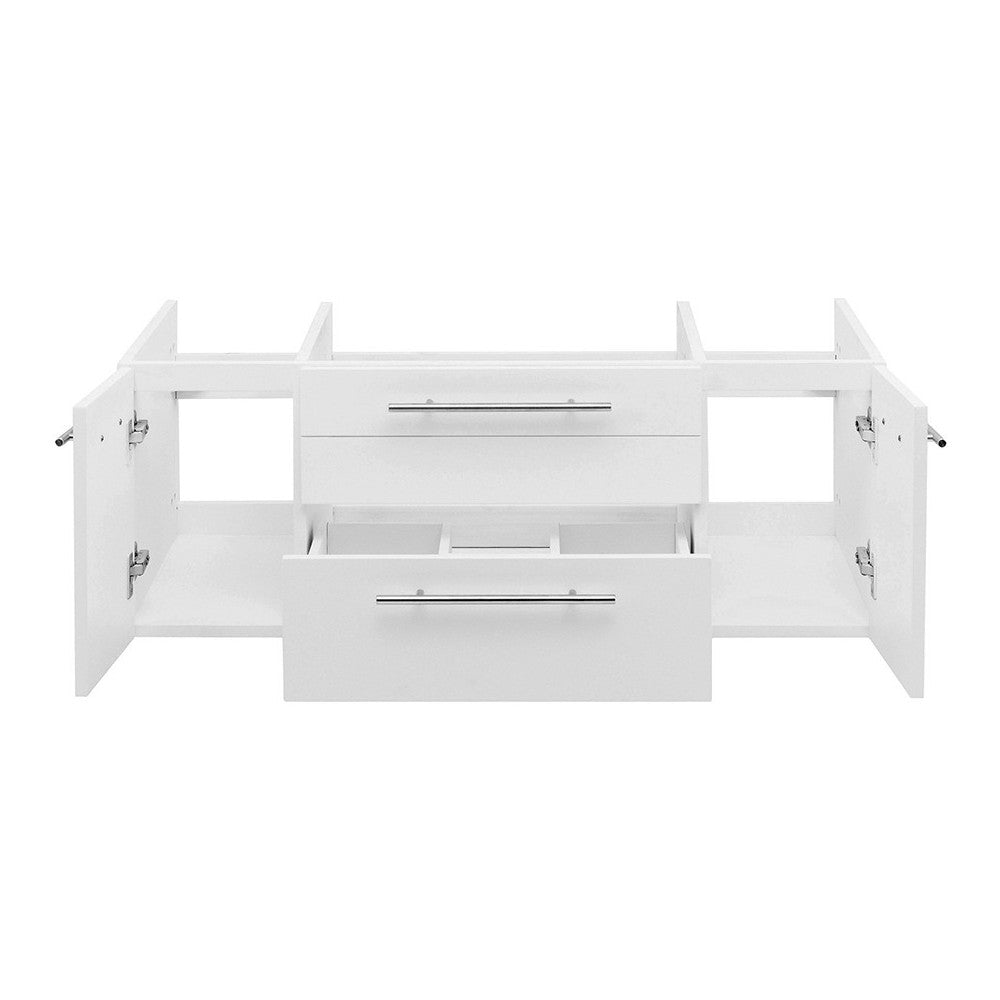 Fresca Lucera 42" White Wall Hung Undermount Sink Modern Bathroom Cabinet