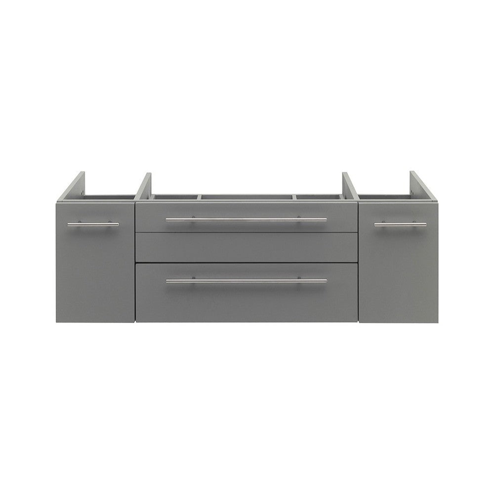 Fresca Lucera 48" Gray Wall Hung Double Vessel Sink Modern Bathroom Cabinet