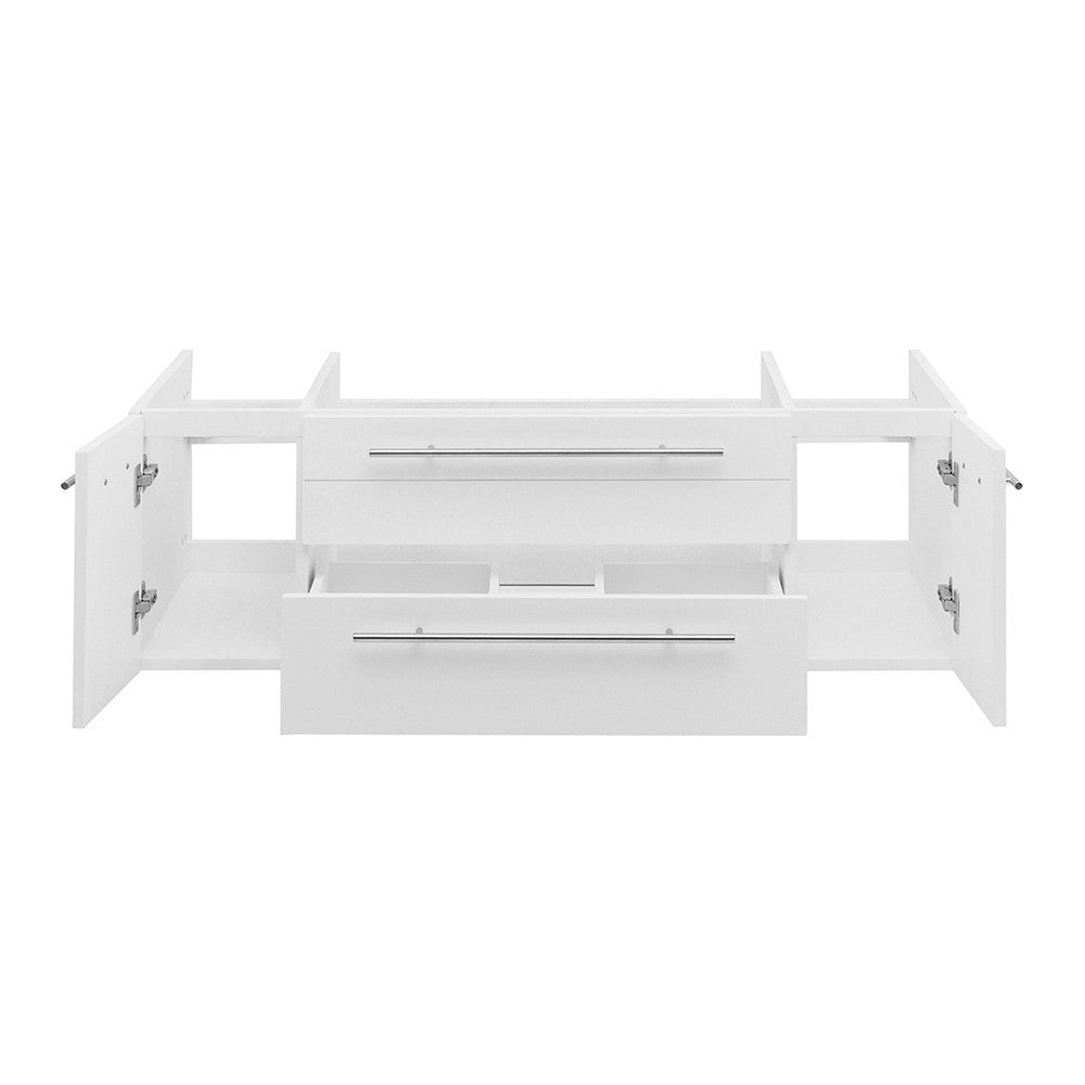 Fresca Lucera 48" White Wall Hung Undermount Sink Modern Bathroom Cabinet