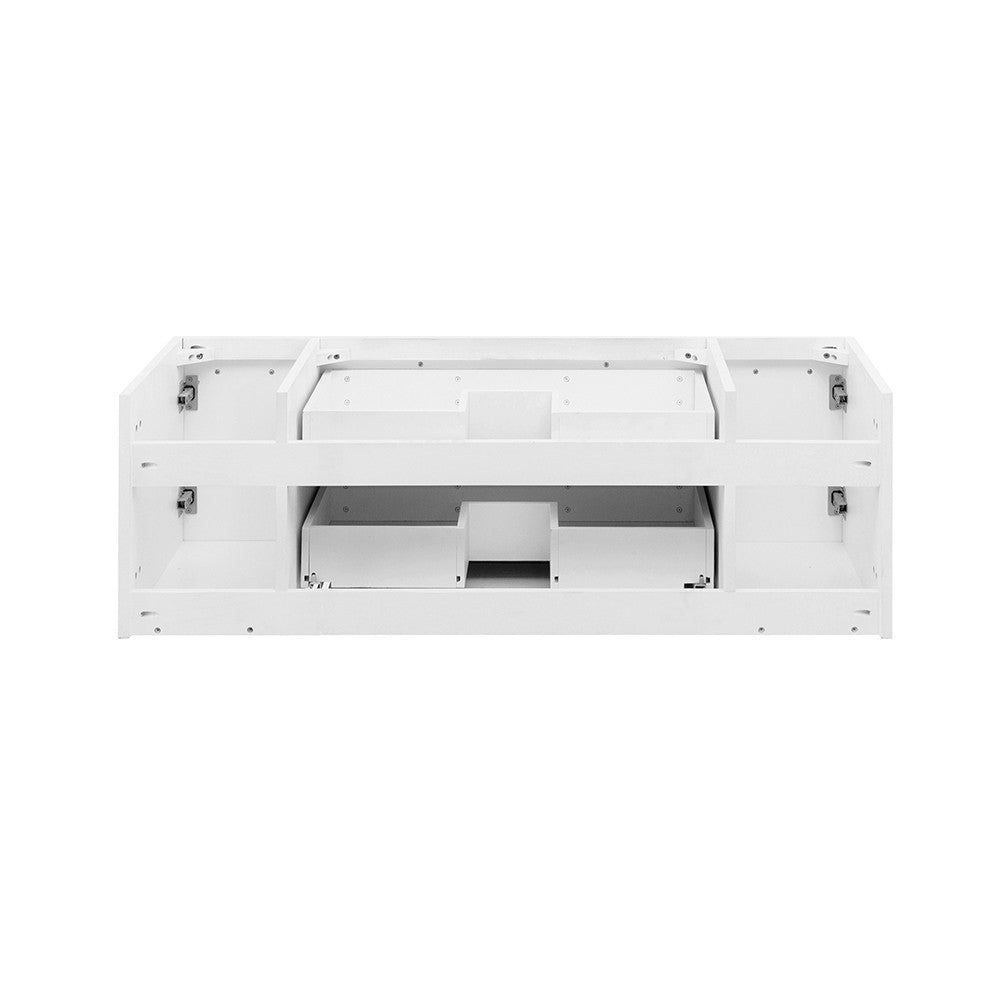Fresca Lucera 48" White Wall Hung Vessel Sink Modern Bathroom Cabinet