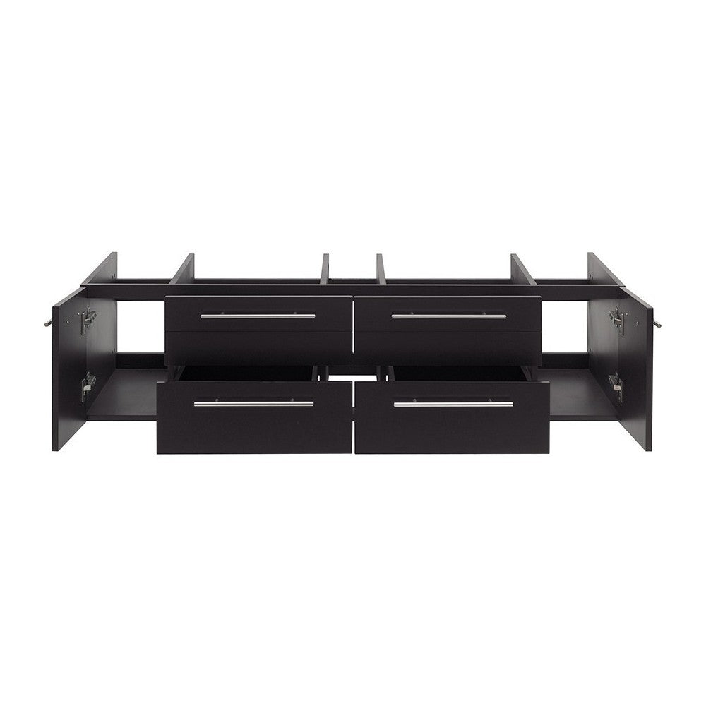 Fresca Lucera 60" Espresso Wall Hung Single Vessel Sink Modern Bathroom Cabinet
