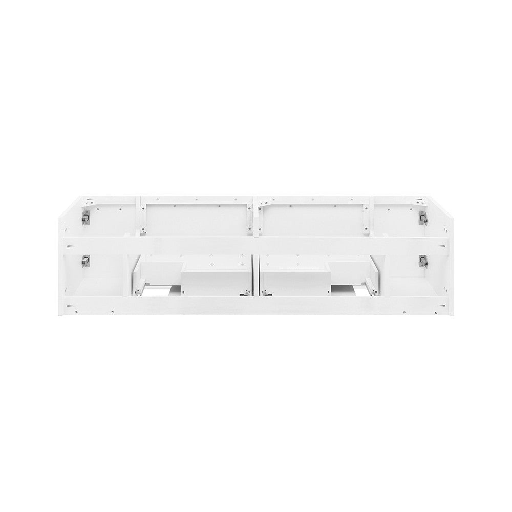 Fresca Lucera 60" White Wall Hung Double Undermount Sink Modern Bathroom Cabinet
