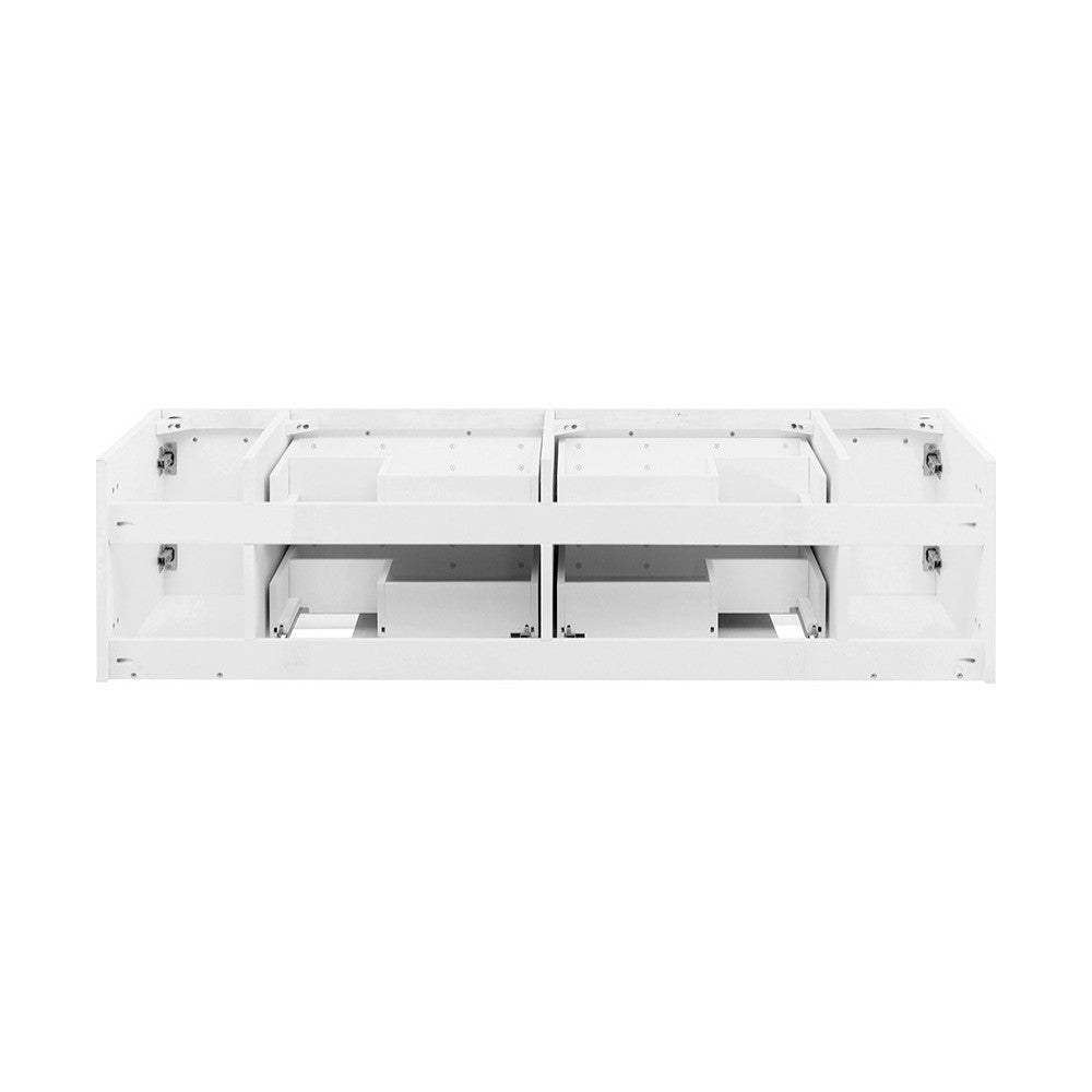 Fresca Lucera 60" White Wall Hung Double Vessel Sink Modern Bathroom Cabinet