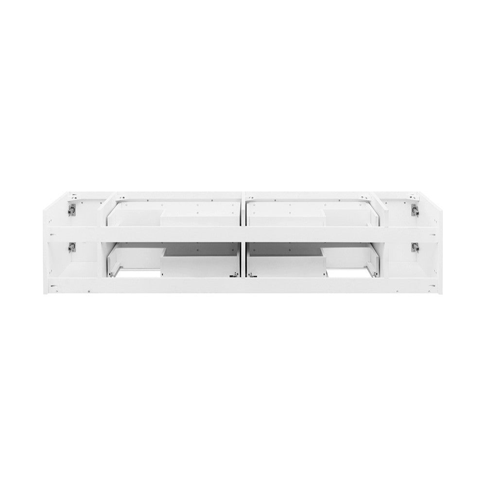 Fresca Lucera 72" White Wall Hung Double Vessel Sink Modern Bathroom Cabinet