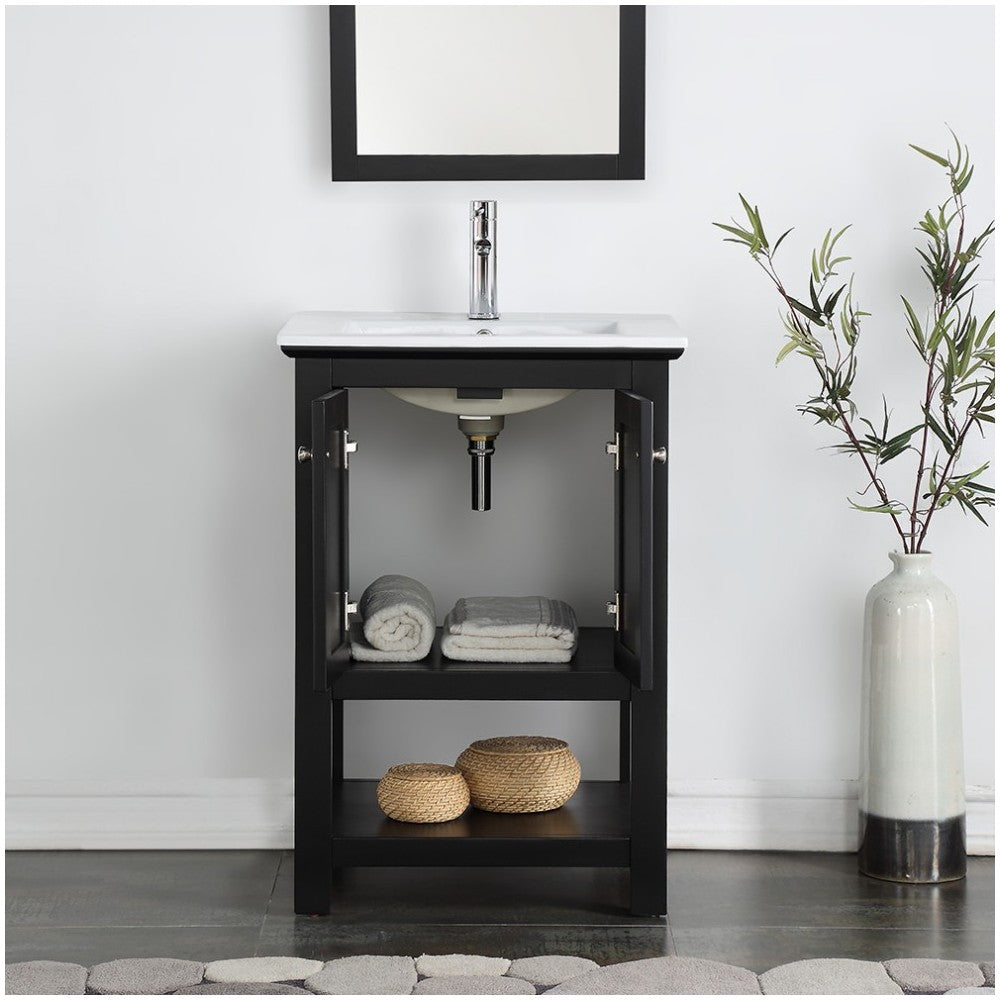 Fresca Manchester 24" Black Traditional Bathroom Vanity