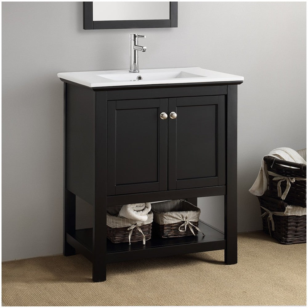 Fresca Manchester 30" Black Traditional Bathroom Vanity