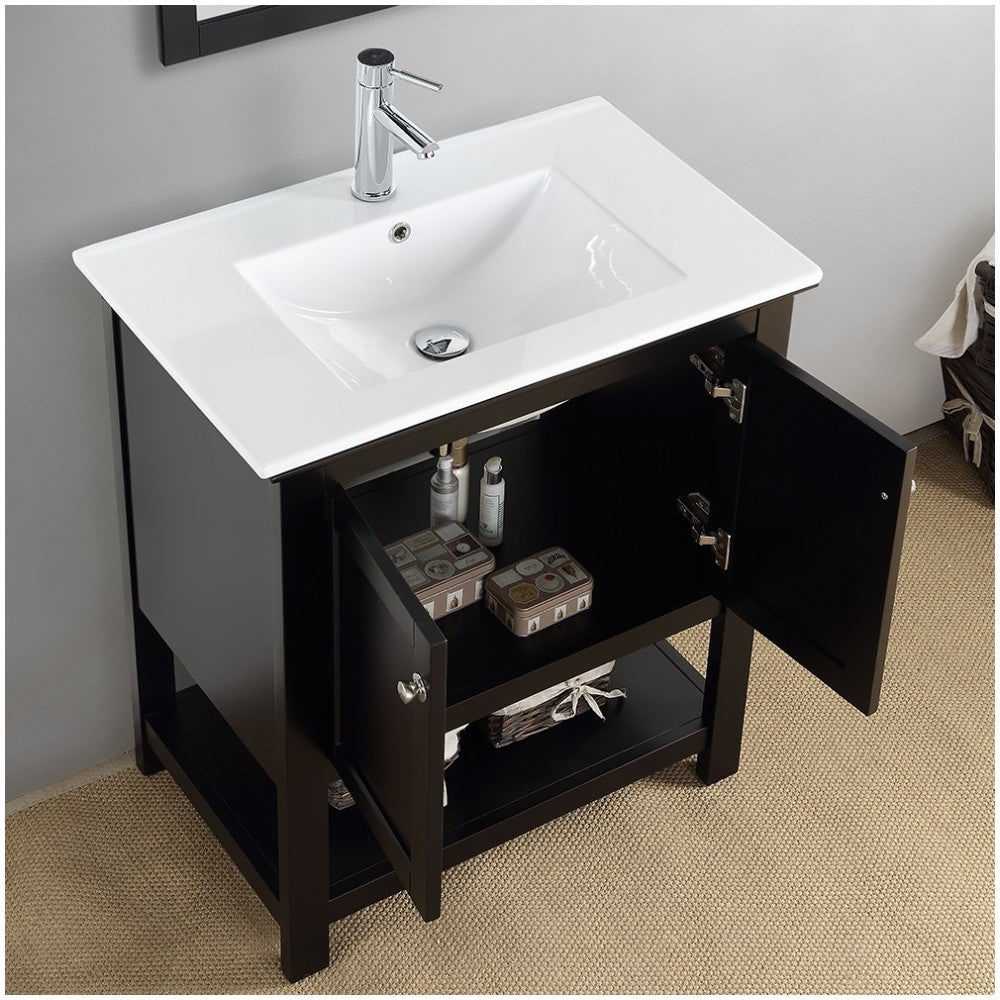 Fresca Manchester 30" Black Traditional Bathroom Vanity