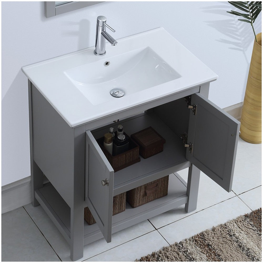 Fresca Manchester 30" Gray Traditional Bathroom Vanity