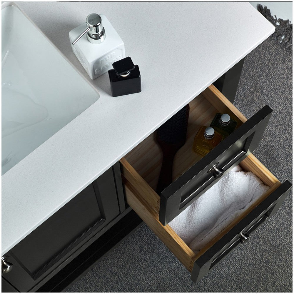 Fresca Manchester 36" Black Traditional Bathroom Cabinet w/ Top & Sink