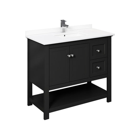 Fresca Manchester 42" Black Traditional Bathroom Cabinet w/ Top & Sink
