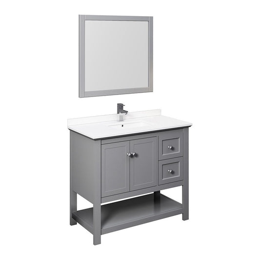 Fresca Manchester 42" Gray Traditional Bathroom Vanity w/ Mirror