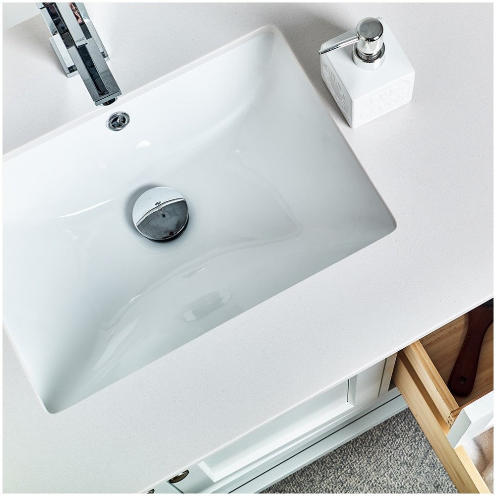Fresca Manchester 42" White Traditional Bathroom Cabinet w/ Top & Sink