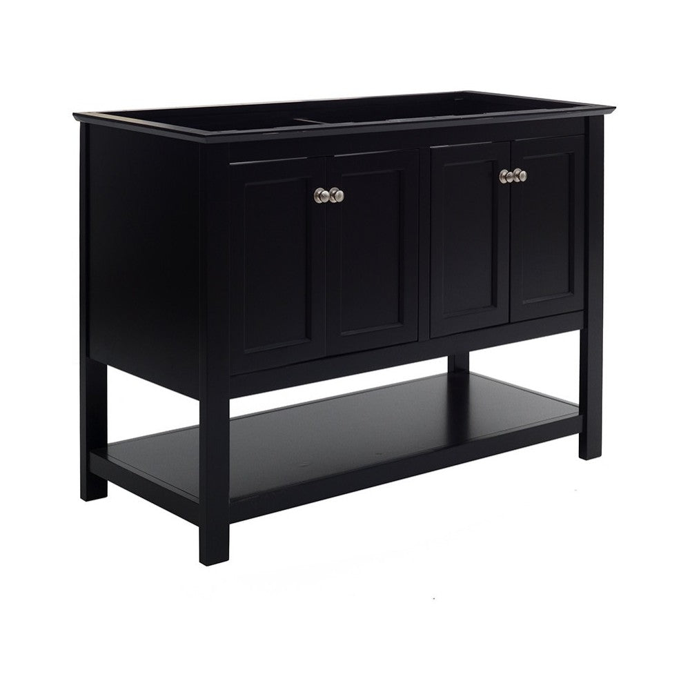 Fresca Manchester 48" Black Traditional Double Sink Bathroom Cabinet