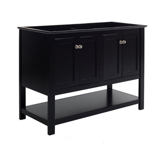 Fresca Manchester 48" Black Traditional Double Sink Bathroom Cabinet