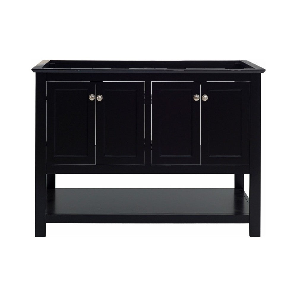 Fresca Manchester 48" Black Traditional Double Sink Bathroom Cabinet