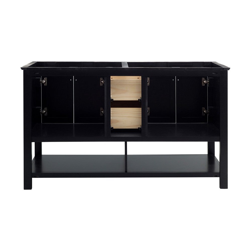Fresca Manchester 60" Black Traditional Double Sink Bathroom Cabinet