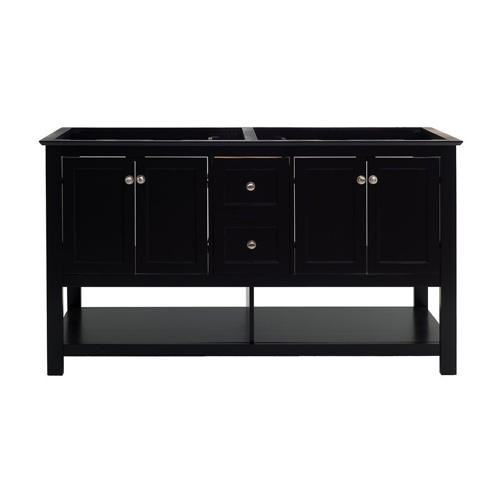 Fresca Manchester 60" Black Traditional Double Sink Bathroom Cabinet