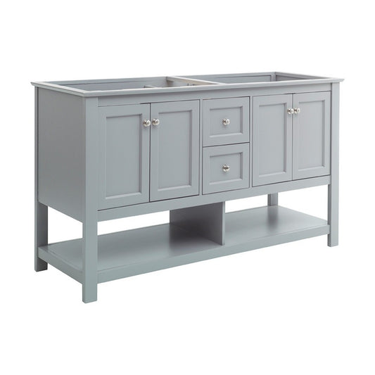 Fresca Manchester 60" Gray Traditional Double Sink Bathroom Cabinet