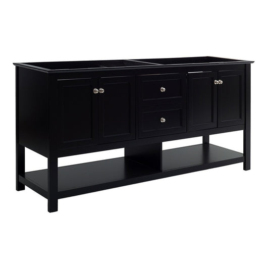 Fresca Manchester 72" Black Traditional Double Sink Bathroom Cabinet