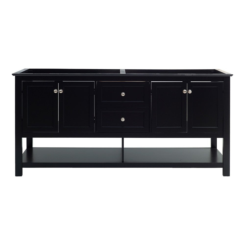 Fresca Manchester 72" Black Traditional Double Sink Bathroom Cabinet