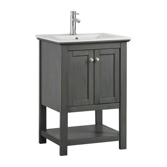 Fresca Manchester Regal 24" Gray Wood Veneer Traditional Bathroom Vanity