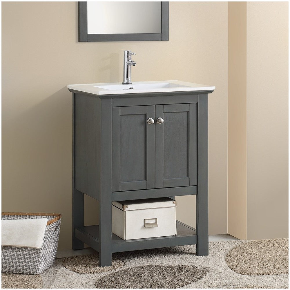 Fresca Manchester Regal 24" Gray Wood Veneer Traditional Bathroom Vanity