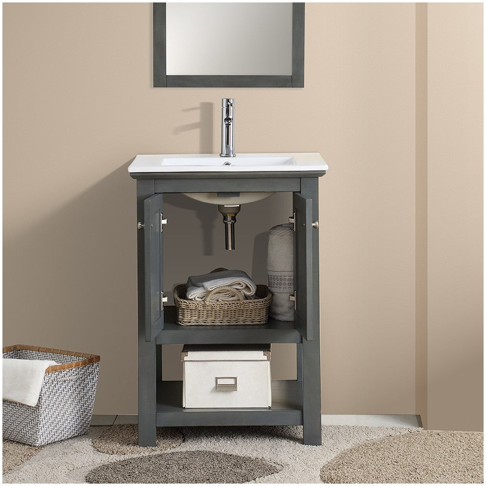 Fresca Manchester Regal 24" Gray Wood Veneer Traditional Bathroom Vanity