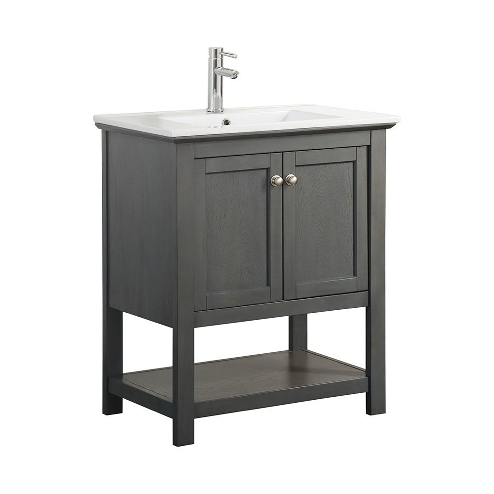 Fresca Manchester Regal 30" Gray Wood Veneer Traditional Bathroom Vanity