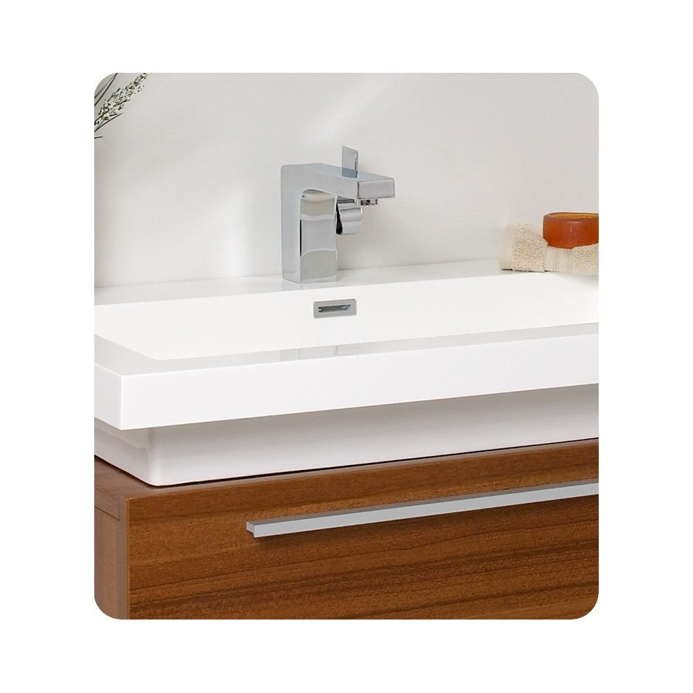 Fresca Medio 32" Teak Modern Bathroom Vanity w/ Medicine Cabinet