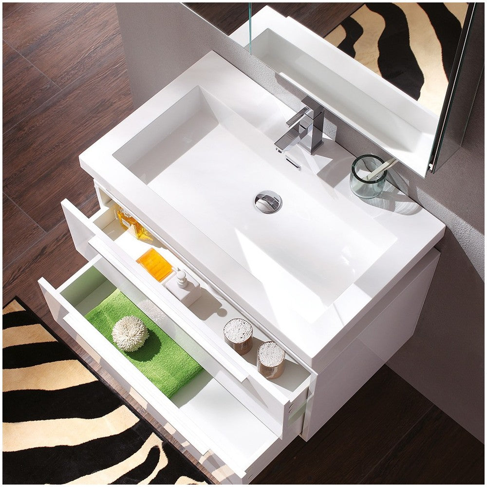 Fresca Medio 32" White Modern Bathroom Vanity w/ Medicine Cabinet