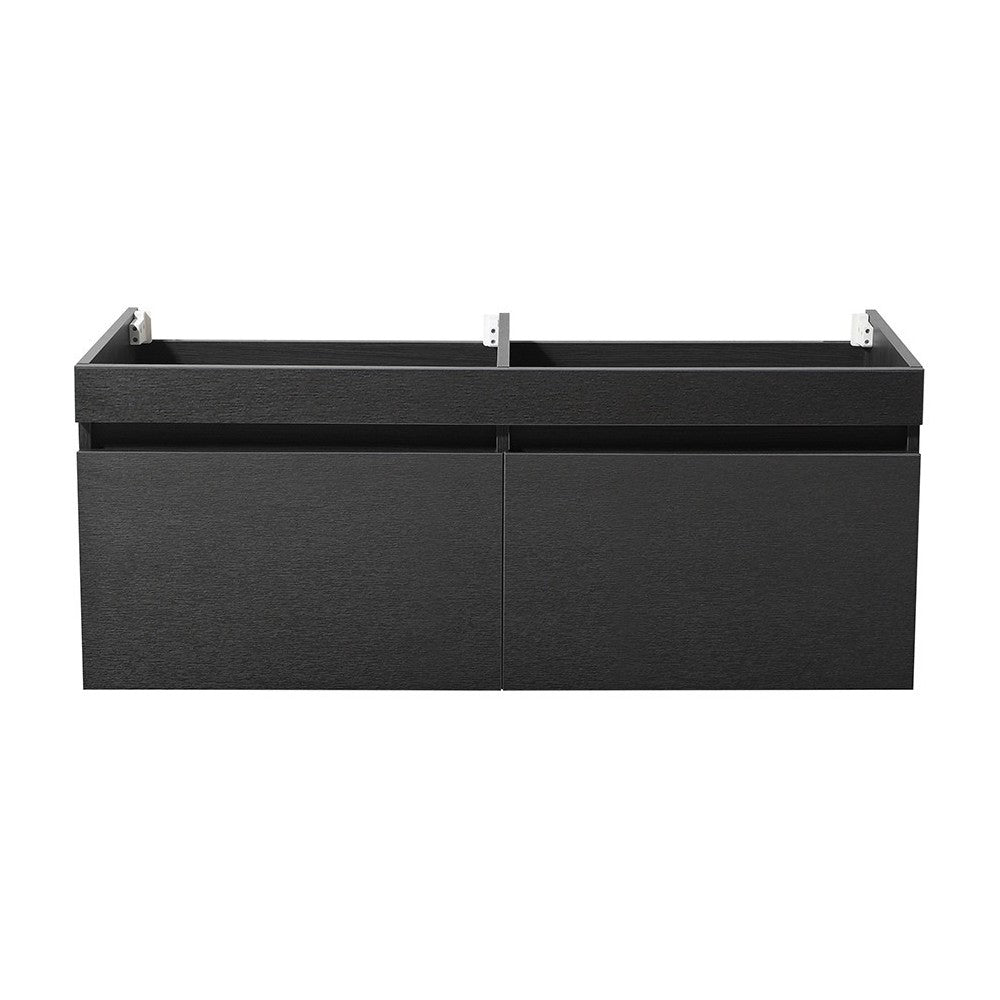 Fresca Mezzo 48" Black Wall Hung Double Sink Modern Bathroom Cabinet