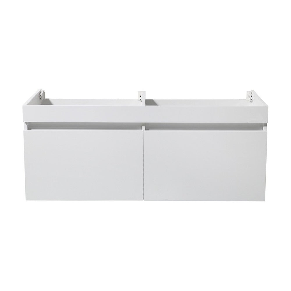 Fresca Mezzo 60" White Wall Hung Double Sink Modern Bathroom Cabinet