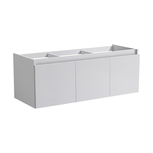 Fresca Mezzo 60" White Wall Hung Single Sink Modern Bathroom Cabinet