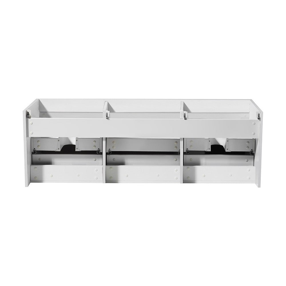 Fresca Mezzo 60" White Wall Hung Single Sink Modern Bathroom Cabinet