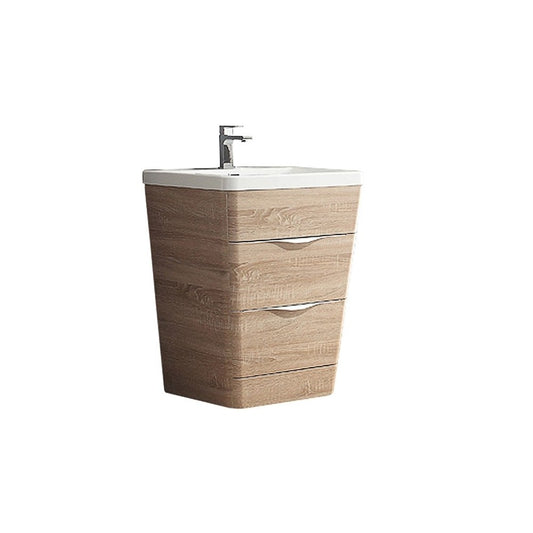 Fresca Milano 26" White Oak Modern Bathroom Cabinet w/ Integrated Sink